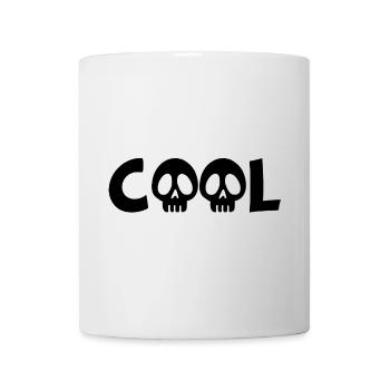 Totenkopf und cool (schwarz) - Tasse - Weiß - Vorne