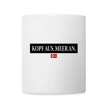 Kopf aus Meer an Spruch Urlaub Dänemark - Tasse - Weiß - Vorne