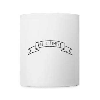 99% OPTIMIST Banderole - Tasse - Weiß - Vorne