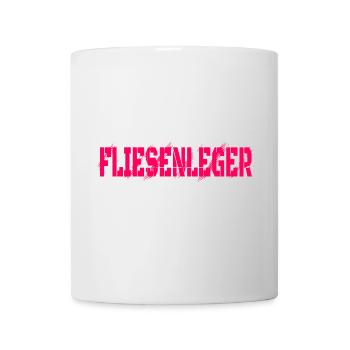 Fliesenleger Design - Tasse - Weiß - Vorne