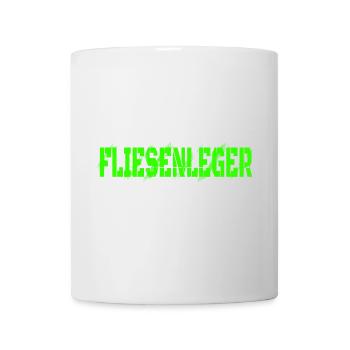 Fliesenleger Design - Tasse - Weiß - Vorne