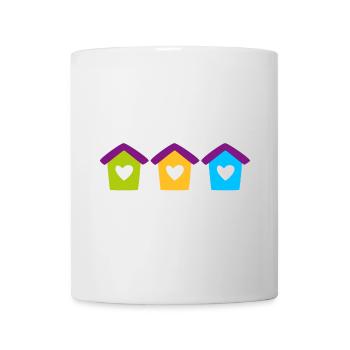 Birdhouse Home Garden Heart Children Colorful House - Mug - white - Front