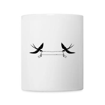 Nom d’hirondelle personnalisable Balise de nom de ruban - Mug blanc - blanc - Devant