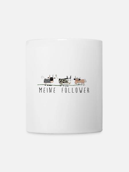 meine follower kühe bunt niedlich bauernhof - Tasse - Weiß