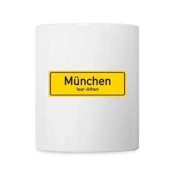 Münchner Ortsschild Deutschland - Tasse - Weiß - Vorne