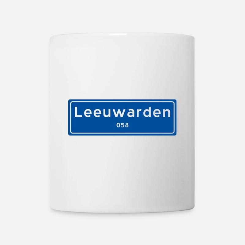 Leeuwarden 058 Ortsschild - Tasse - Weiß