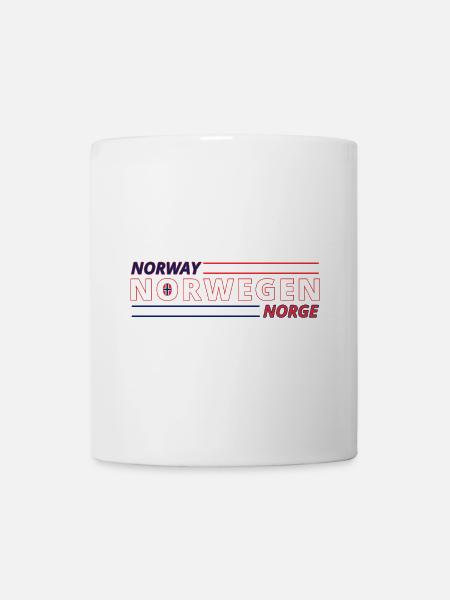Norwegen Flaggenstil Typografie - Tasse - Weiß