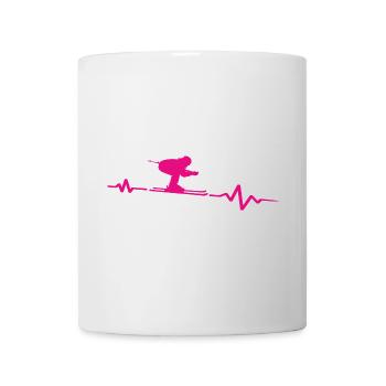 Heartbeat Skier Passion Cardiogram - Mug - white - Front
