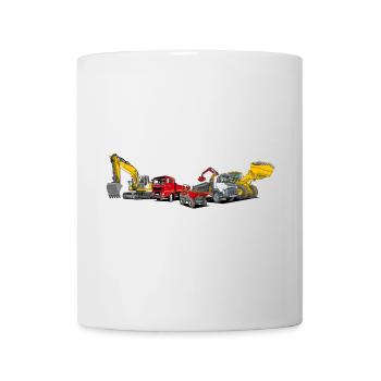 Flotte d’engins de chantier - Mug blanc - blanc - Devant
