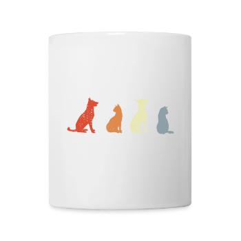 Vintage Katzen und Hunde - Tasse - Weiß - Vorne