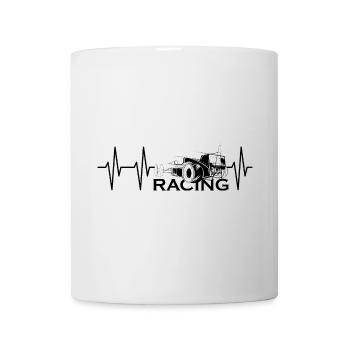 croquis de formule de battement de cœur icône de voitures de course pulse - Mug blanc - blanc - Devant