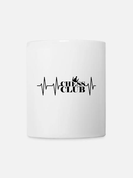 chess club puls Herzschlag Symbol Krone Verein - Tasse - Weiß