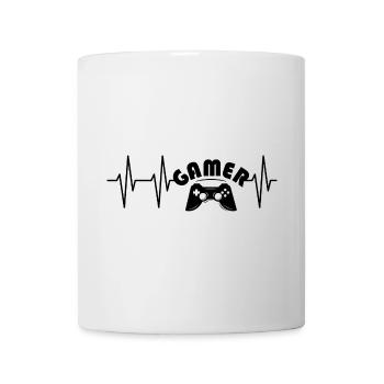 Herzschlag puls gamer gaming Symbol Controller - Tasse - Weiß - Vorne