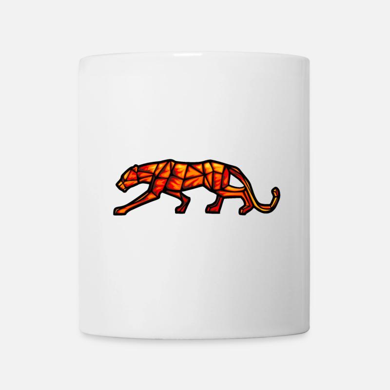 panthère design géométrique feu - Mug blanc - blanc
