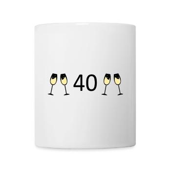 40th Birthday 40th Anniversary 40 Number 40 black - Mug - white - Front