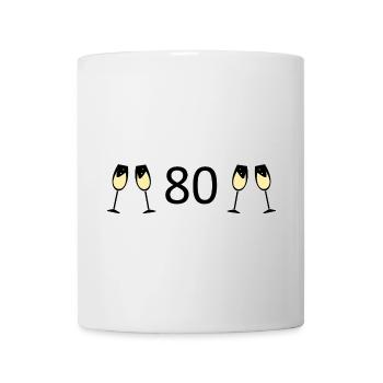 80.Geburtstag 80 Jahre Jubiläum 80 Zahl 80 schwarz - Tasse - Weiß - Vorne