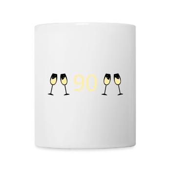 90.Geburtstag 90 Jahre Jubiläum 90 Zahl 90 weiß - Tasse - Weiß - Vorne