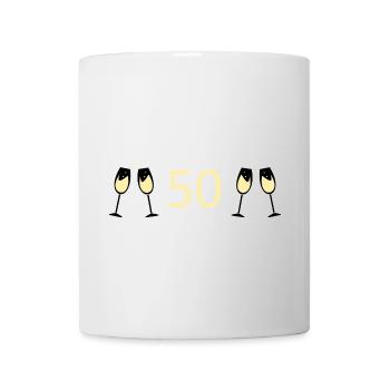 50e anniversaire 50e anniversaire 50 numéro 50 blanc - Mug blanc - blanc - Devant