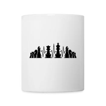 Schachfiguren Schachspieler Herzschlag Puls Team - Tasse - Weiß - Vorne