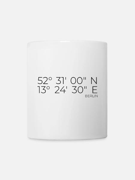 Koordinaten Berlin - Tasse - Weiß
