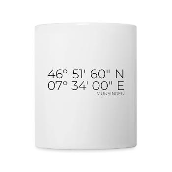 Coordonnées : Münsingen, Berne, Suisse - Mug blanc - blanc - Devant