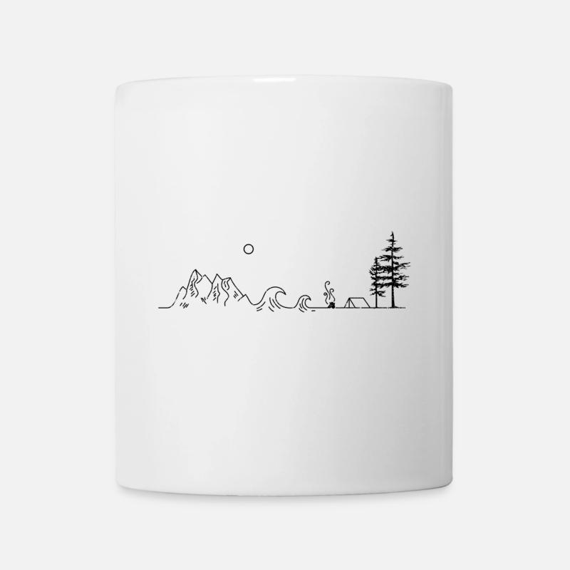 Mountain Line Waves and Camping - Mug - white