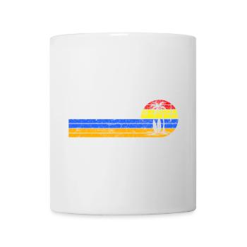 Coucher de soleil vintage sur la plage - Mug blanc - blanc - Devant
