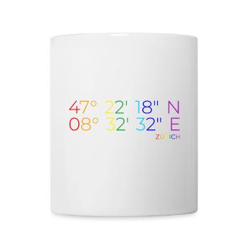 Coordonnées de la Pride Zurich - Mug blanc - blanc - Devant