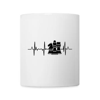 Schach Herzlinie EKG - Tasse - Weiß - Vorne