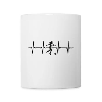 Football Pulse Heartbeat - Autocollant de sport relatable - Mug blanc - blanc - Devant