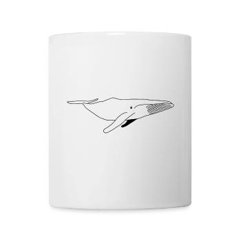 Wal - schwarweiß Grafik - Tasse - Weiß - Vorne