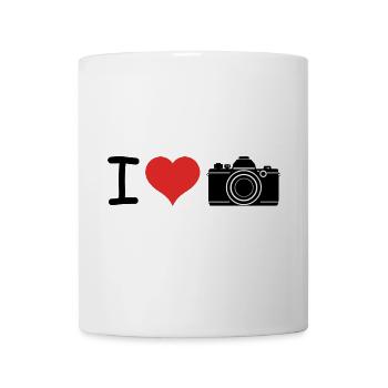 J’aime Photographie Appareil Photo Citation - Fitness Design - Mug blanc - blanc - Devant