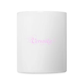 VERONIKA lettering with decorative lines - Mug - white - Front