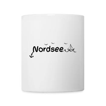Nordsee mit Segelboot und Anker - Maritim - Tasse - Weiß - Vorne
