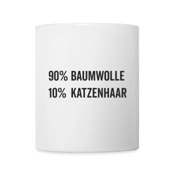 Baumwolle Katzenhaar Geschenk Katzenfreund - Tasse - Weiß - Vorne