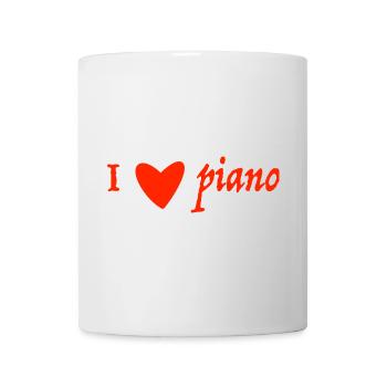 I love piano - Mug - white - Front