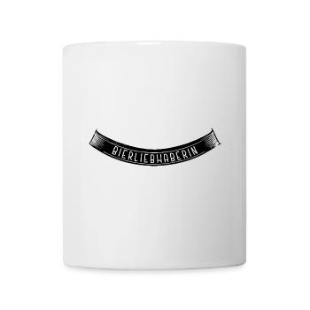Bierliebhaberin Banderole Bogen unten black - Tasse - Weiß - Vorne
