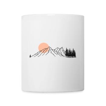 Peach Horizon Line Art - Mug - white - Front