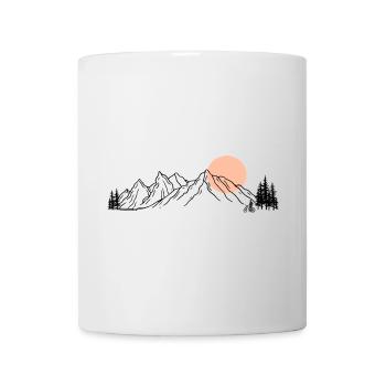 Sunset Ride Line Art on Black - Mug - white - Front