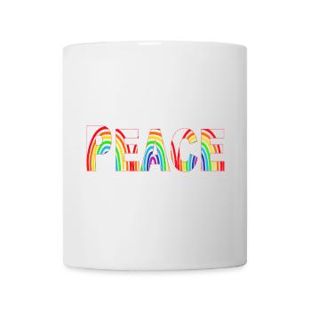 Peace bunt Regenbogen - Tasse - Weiß - Vorne