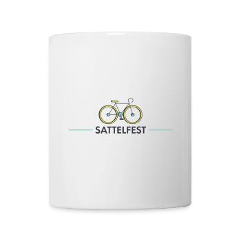 Sattelfest – Lustiges Rennrad für Roadbike-Fahrer - Tasse - Weiß - Vorne