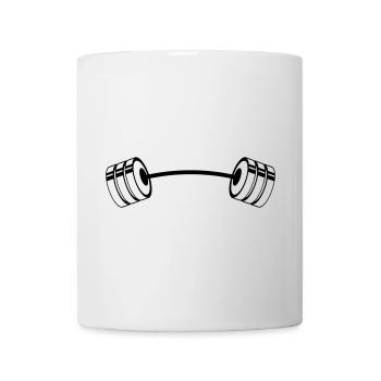 Gewichte – Hantel Fitness Bodybuilding Workout - Tasse - Weiß - Vorne