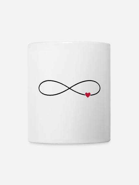 coeur Infinity amour sans fin - Mug blanc - blanc
