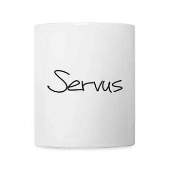 Servus Hallo Gruß Begrüßung Tschüss Geschenk - Tasse - Weiß - Vorne