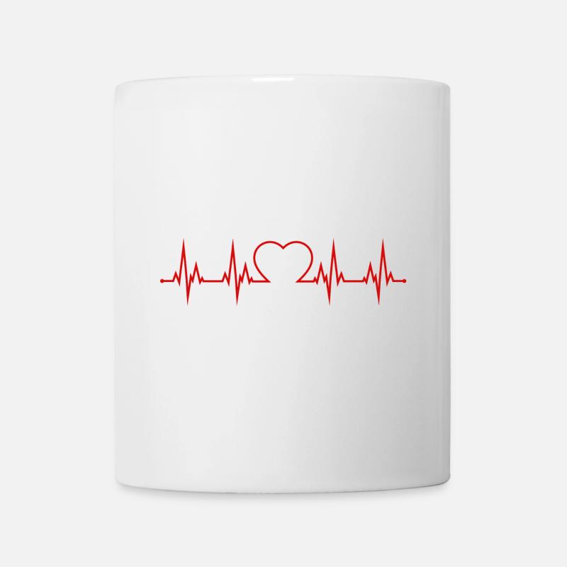 Herzschlag EKG  - Tasse - Weiß