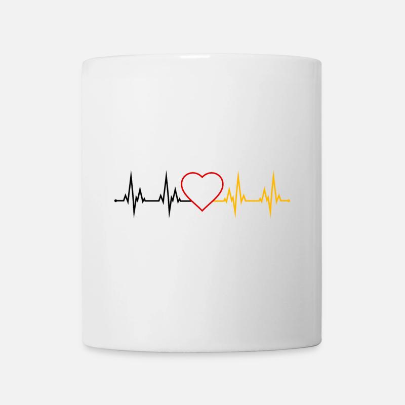 Deutschland Herzschlag  - Tasse - Weiß