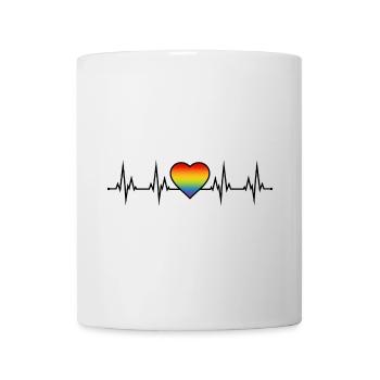 Battement de cœur arc-en-ciel - Mug blanc - blanc - Devant