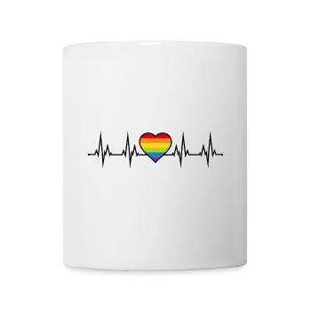 Rainbow heartbeat - Mug - white - Front