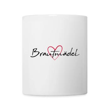 Brautmädel Herz Junggesellinnenabschied - Tasse - Weiß - Vorne