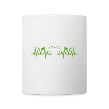 Vegan Vegetarian Heartbeat - Mug - white - Front